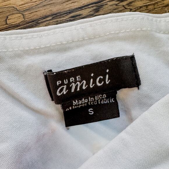 Pure Amici, Premium Activewear Slim Fit Bright White Pull Up Pant, Women's Small - Picture 4 of 9